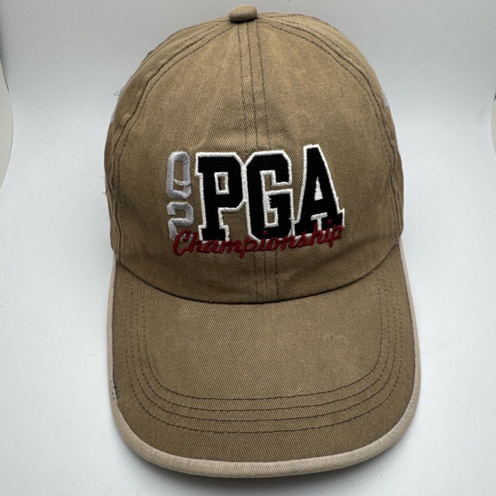 Pga Championship Golf Hat Cap Strap Back Tan Hazeltine 2002 Adjustable Golf Gr54